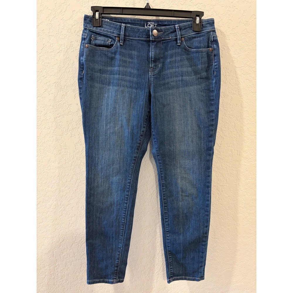 Ann Taylor LOFT Modern Skinny Jeans Womens 10P Medium Wash Blue Denim Petite